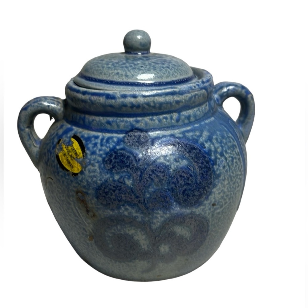 Vintage Stoneware Sugar Bowl Stash Jar Trinket Container